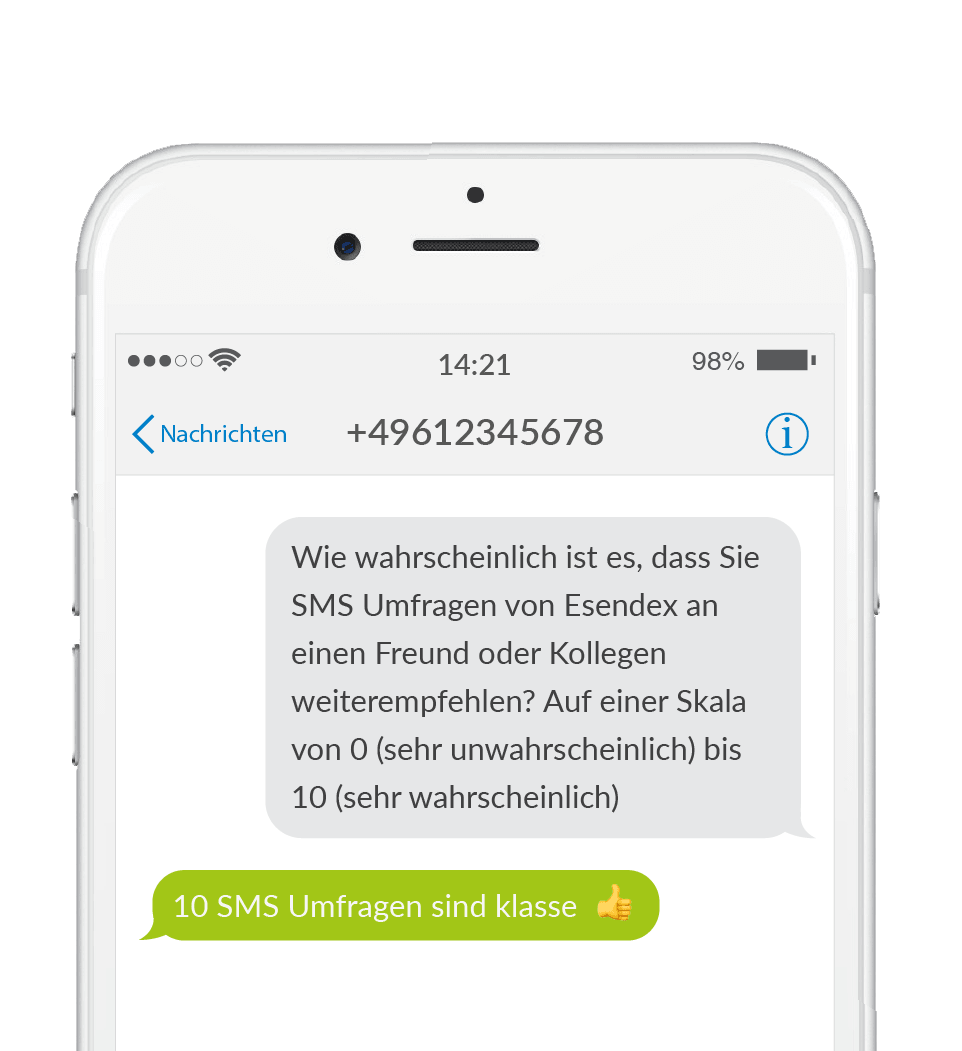 Smartphone mit SMS Umfrage
