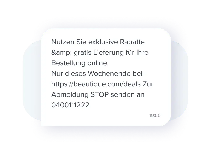 SMS-Marketing f&uuml;r exklusive Rabatte und Gratis Lieferung. 