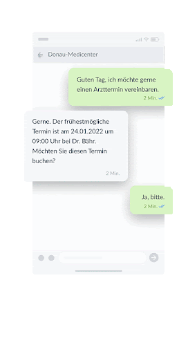 gespräch über whatsapp business im gesundheitsbereich
