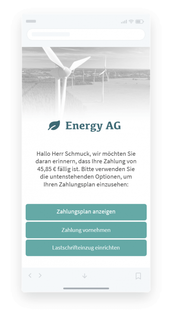 Beispiel SMS Energieversorger