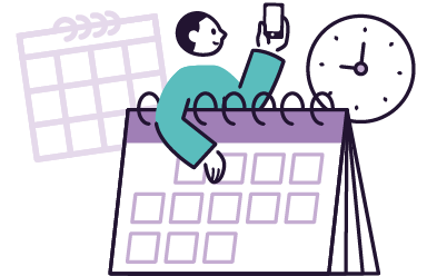 Illustration showing clock and calendar demonstrating potential time saved